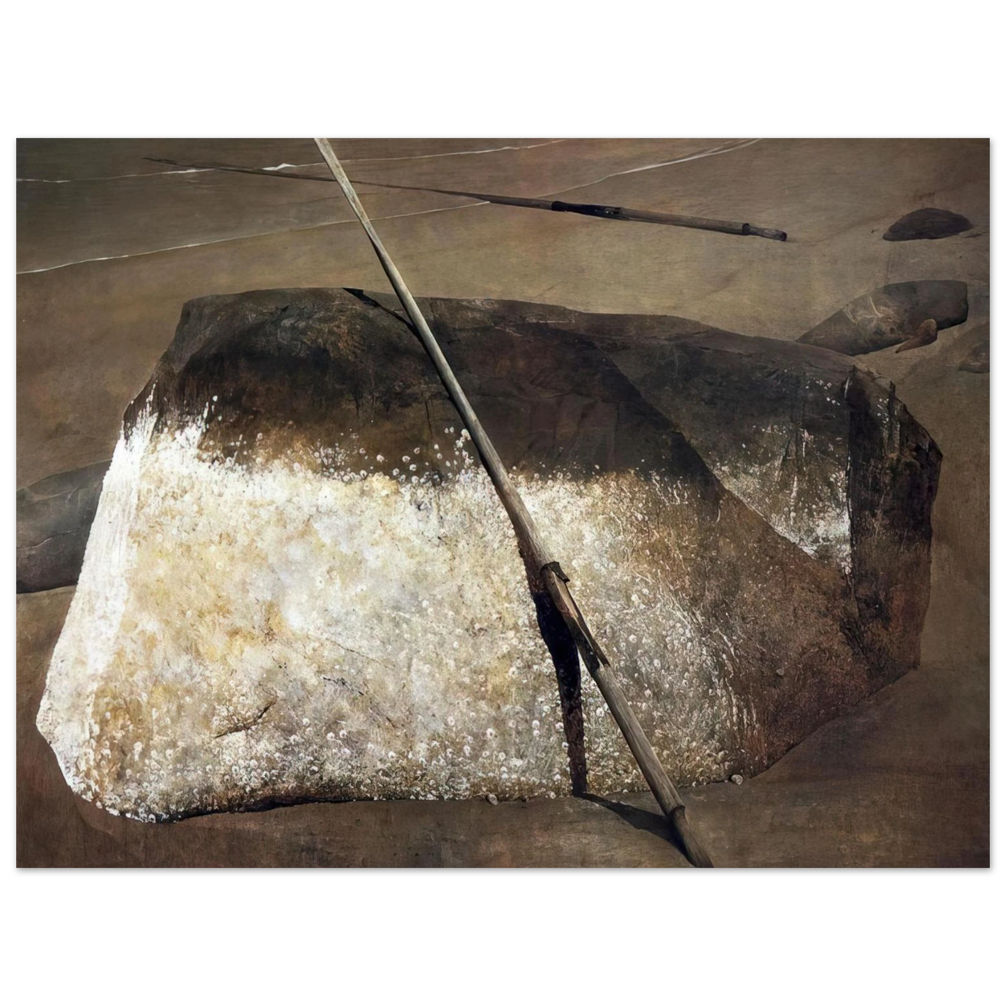 Andrew Wyeth - NOT DETECTED 38 Wall Art - 21x29.7 cm / 8x12" - Premium Wooden Framed Poster With Fine Art Paper-canvas - Black frame