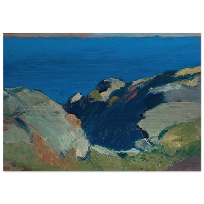 Rocks and Sea - Edward Hopper Brushed Aluminum Print - 70x100 cm / 28x40 inches | Edward Hopper Aluminum Print | Edward Hopper Prints