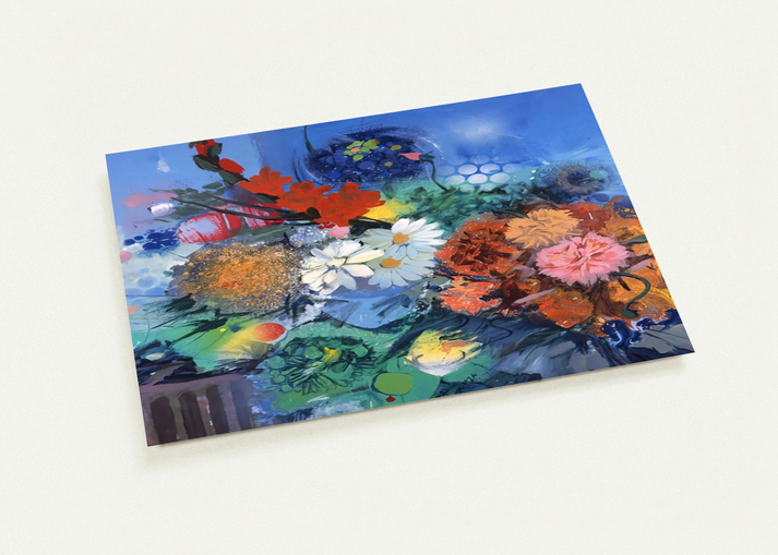 Flowers No. 2 - 1974 By Gebre Kristos Desta Pack of 10 Post Cards | Gebre Kristos Desta Post Cards | A6 (10.5 x 14.8 cm) - 4.1 x 5.8 inches