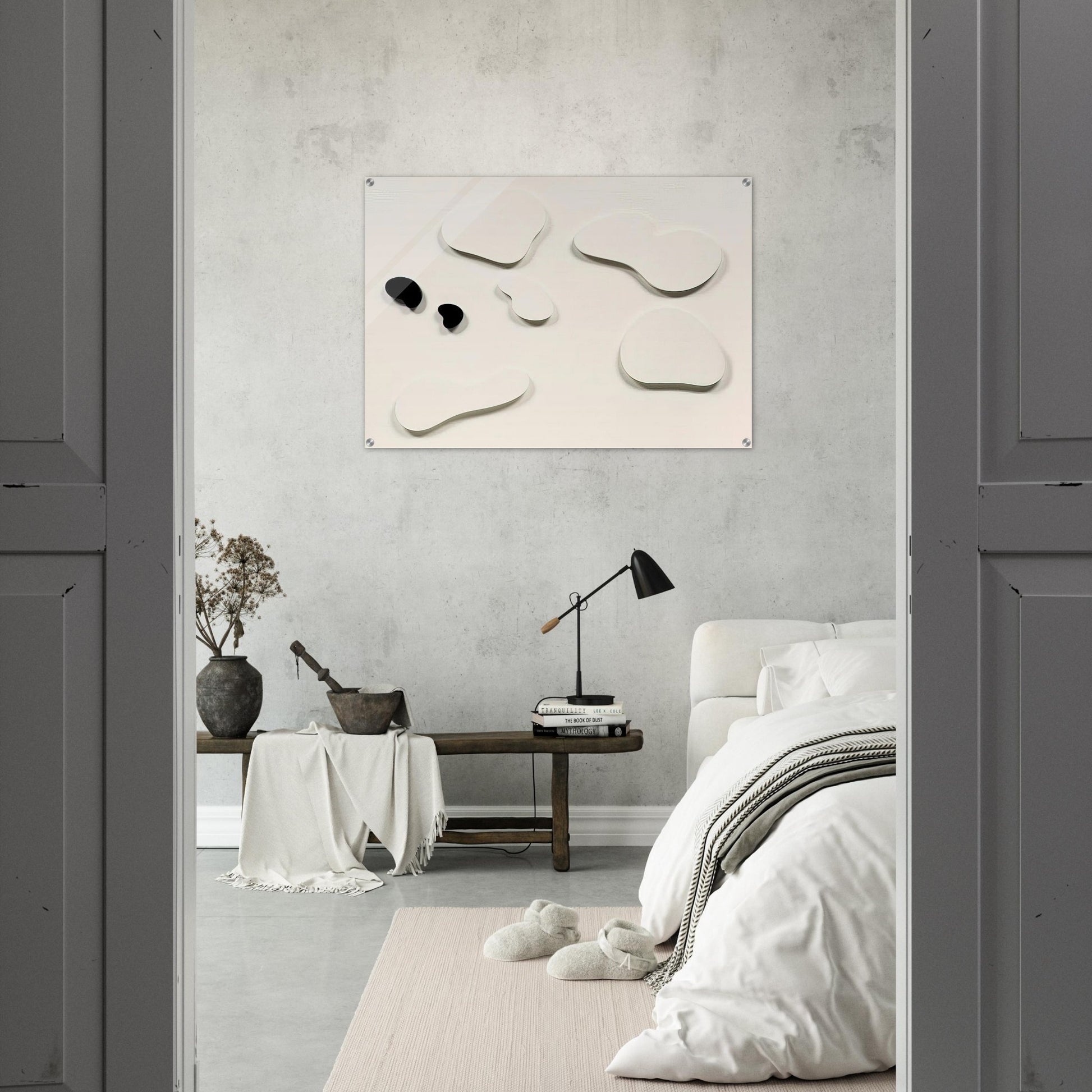 Constellation with 5 White Forms and 2 Black - Jean Arp Acrylic Print - 70x100 cm / 28x40″ inches