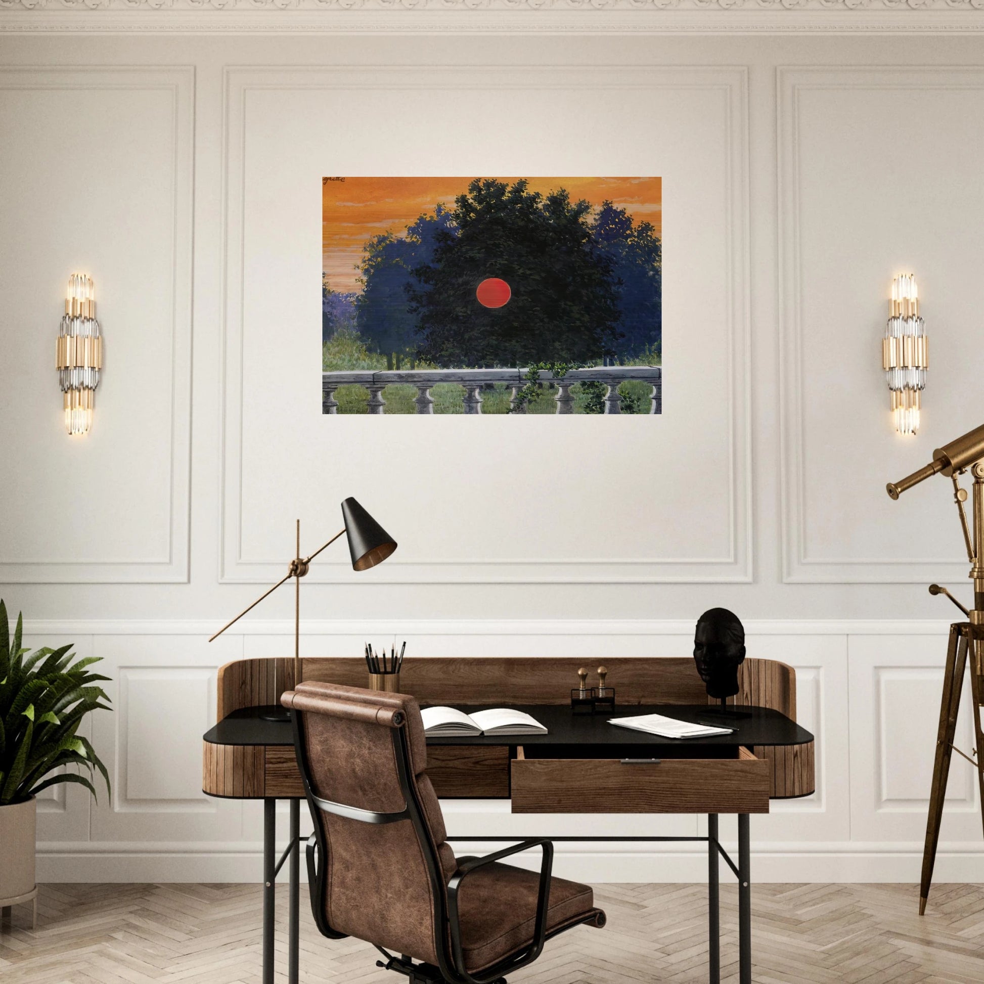 BANQUET 1955 - Rene Magritte Brushed Aluminum Print - 70x100 cm / 28x40 inches | Rene Magritte Aluminum Print | Rene Magritte Prints