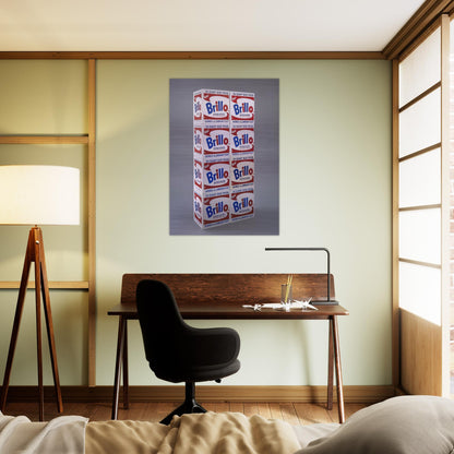 Brillo Soap Pads Boxes - Andy Warhol Brushed Aluminum Print - 70x100 cm / 28x40 inches | Andy Warhol Aluminum Print | Andy Warhol Prints