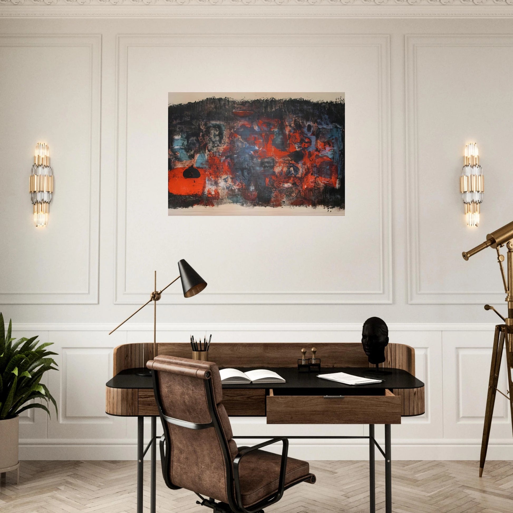 UNTITLED 1956 - Zao Wou-Ki Brushed Aluminum Print - 70x100 cm / 28x40 inches | Zao Wou-Ki Aluminum Print | Zao Wou-Ki Prints
