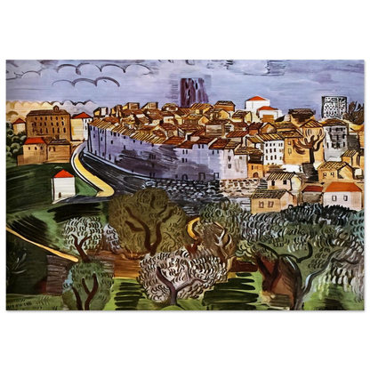 VENCE 1923 - Raoul Dufy Brushed Aluminum Print - 70x100 cm / 28x40 inches | Raoul Dufy Aluminum Print | Raoul Dufy Prints