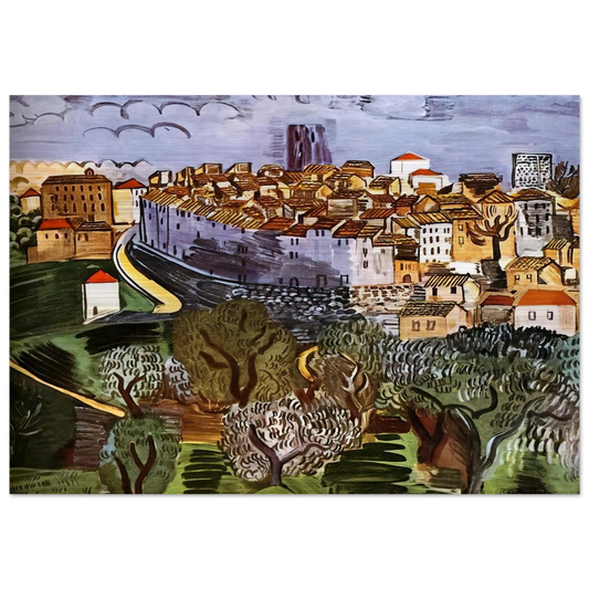 VENCE 1923 - Raoul Dufy Brushed Aluminum Print - 70x100 cm / 28x40 inches | Raoul Dufy Aluminum Print | Raoul Dufy Prints