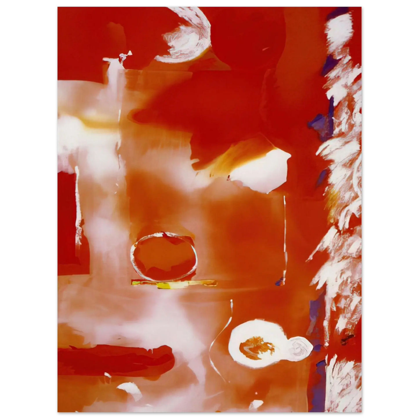 Helen Frankenthaler - Seeing the Moon on a Hot Summer Day - 1987 Wall art - 70x100 cm / 28x40 Inches - Premium Wooden Framed Poster With Fine Art Paper - Wood frame