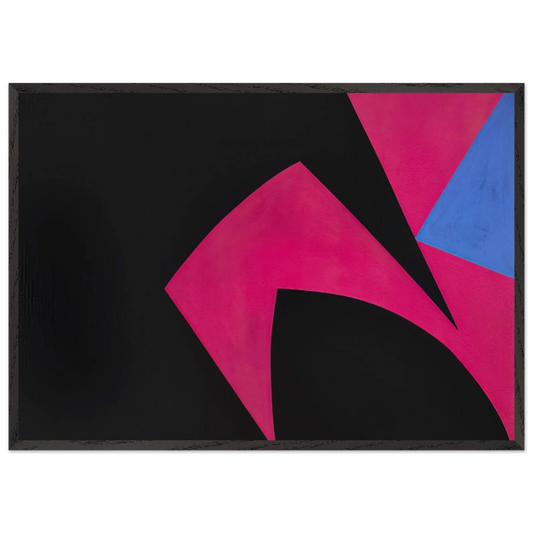 Magical Space Forms Black Fuchsia - 1951 - Lorser Feitelson 70x100 cm / 28x40 inches Framed Art Print – Black Wooden Frame