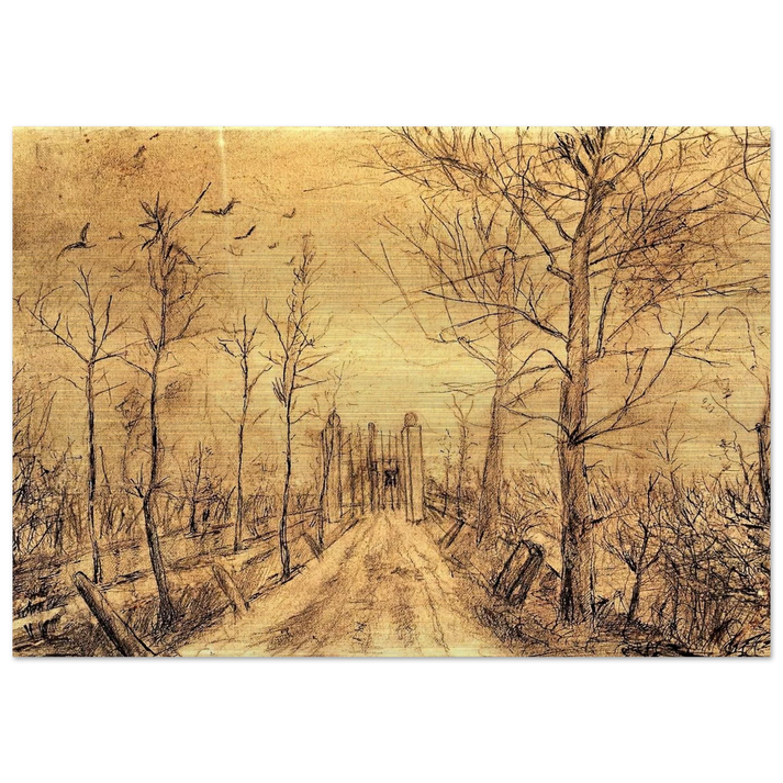 Driveway - Vincent van Gogh Brushed Aluminum Print - 70x100 cm / 28x40 inches | Vincent van Gogh Aluminum Print | Vincent van Gogh Prints