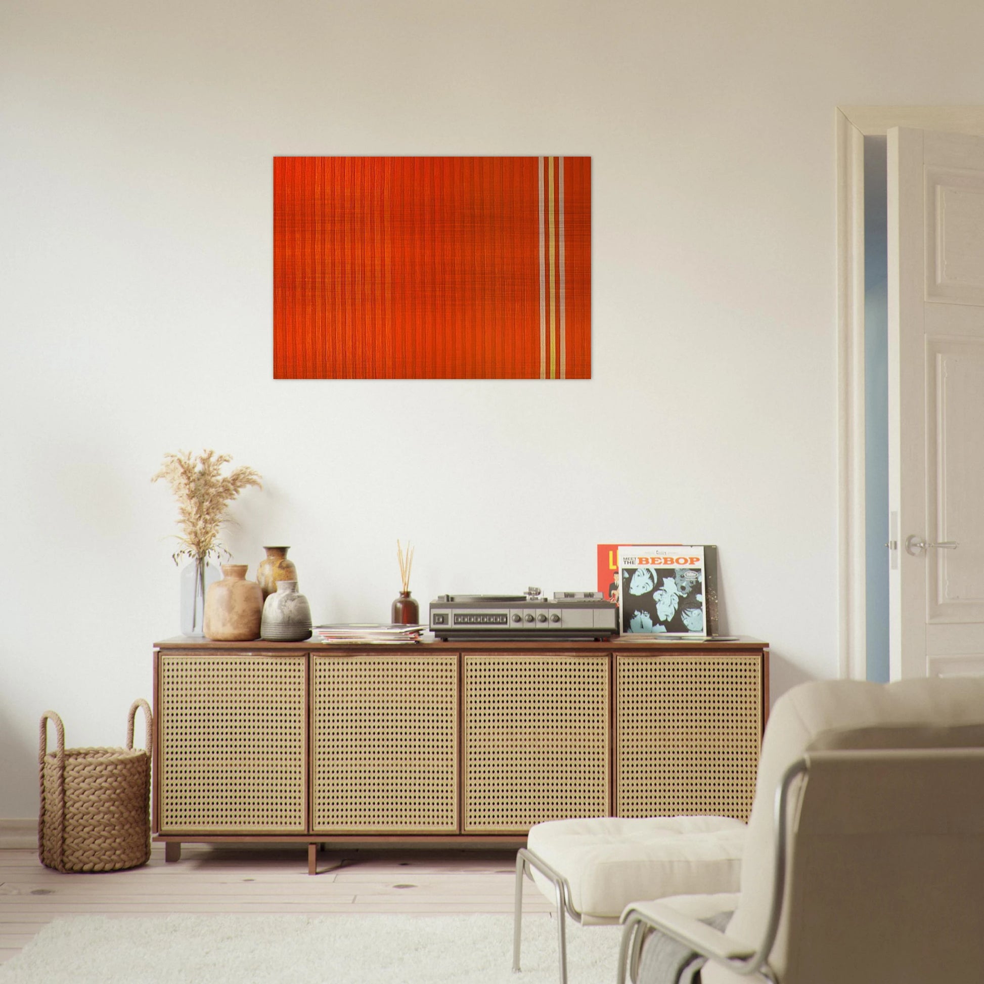 Red Devil - 1959 - Gene Davis Brushed Aluminum Print - 70x100 cm / 28x40 inches | Gene Davis Aluminum Print | Gene Davis Prints
