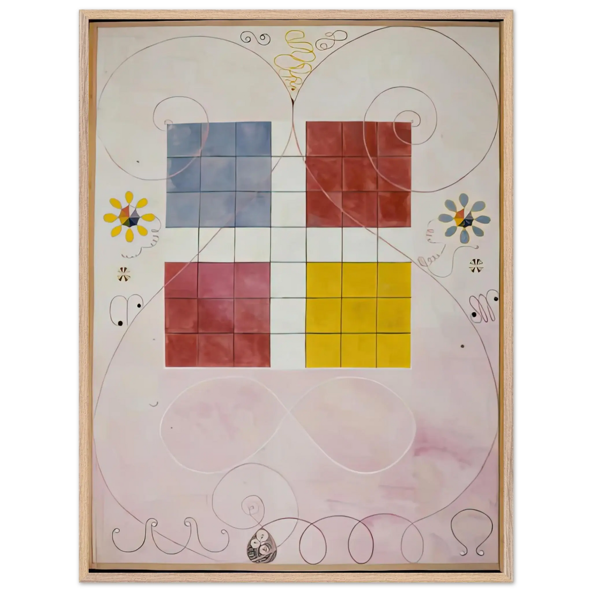 Hilma af Klint - DE TIO ST RSTA N 10 ALDERDOMEN 1907 Wall art - A2 (42 x 59.4  cm) - Premium Wooden Framed Poster With Fine Art Paper - Wood frame
