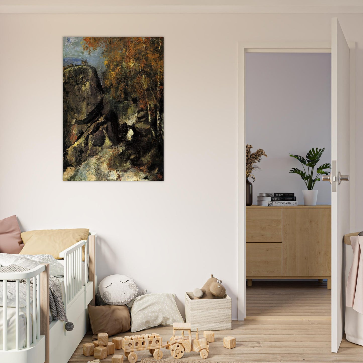 Rock in the Forest of Fontainbleau - Paul Cézanne Brushed Aluminum Print - 70x100 cm / 28x40 inches | Paul Cézanne Aluminum Print | Paul Cézanne Prints