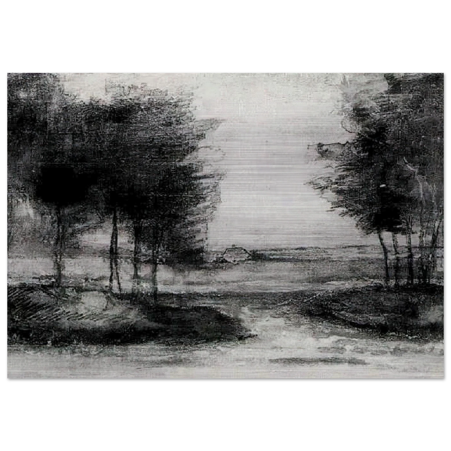 Landscape - Vincent van Gogh Brushed Aluminum Print - 70x100 cm / 28x40 inches | Vincent van Gogh Aluminum Print | Vincent van Gogh Prints