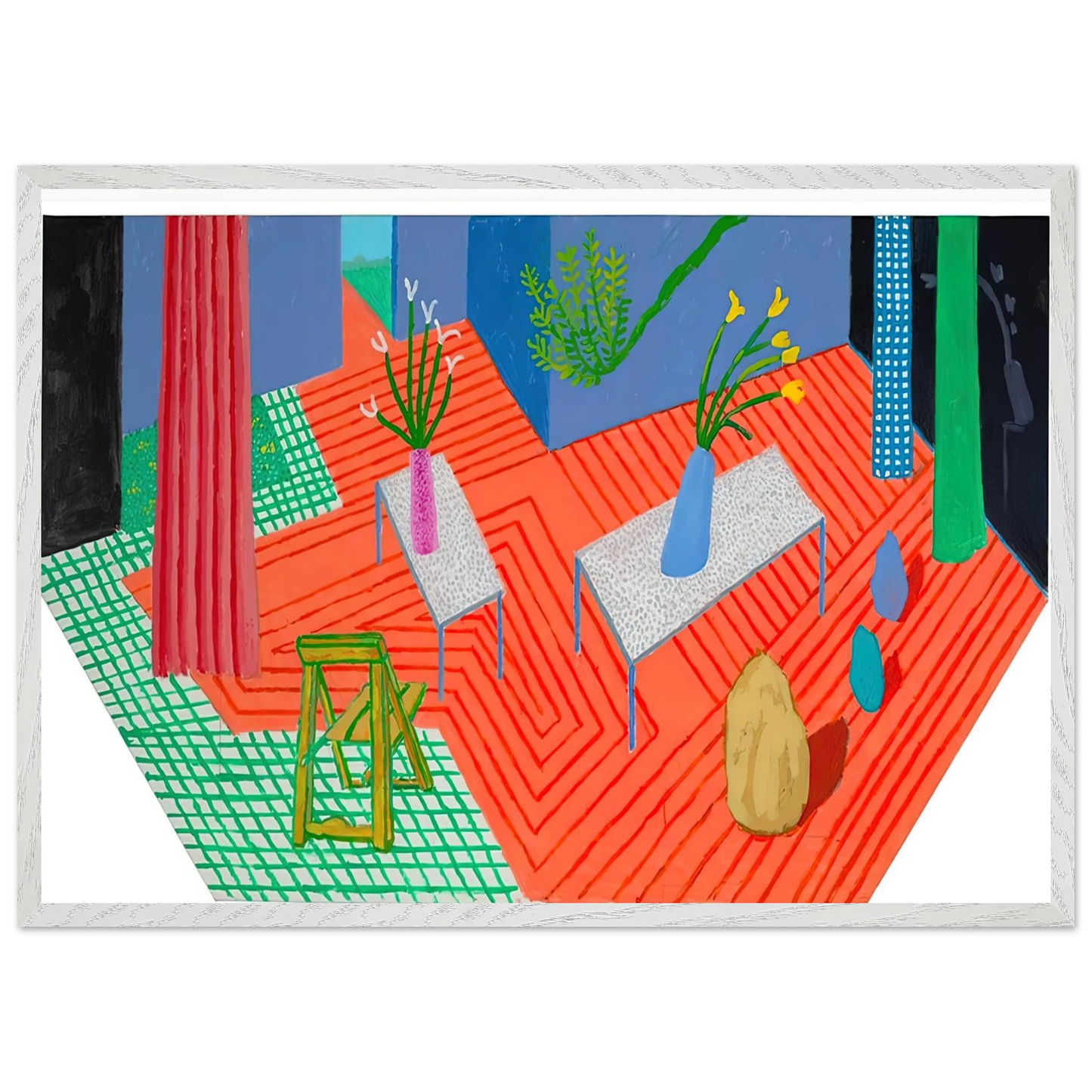 David Hockney - David Hockney Wall art - A2 (42 x 59.4  cm) - Premium Wooden Framed Poster With Fine Art Paper-canvas - Black frame