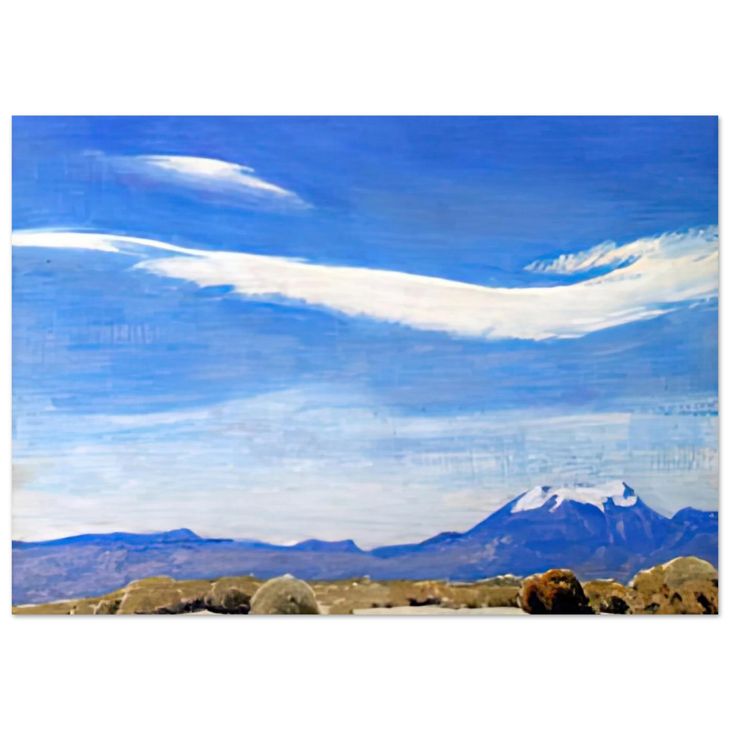 Maynard Dixon - THE CLOUD COACHELLA VALLEY CALIFORNIA 1940 Wall art - 21x29.7 cm / 8x12" - Premium Wooden Framed Poster With Fine Art Paper-canvas - White frame