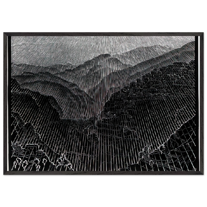 ROSSANO CALABRIA FEBRUARY 1931 1931 - MC Escher 70x100 cm / 28x40 inches Framed Art Print – Black Wooden Frame | Maurits Cornelis Escher Prints