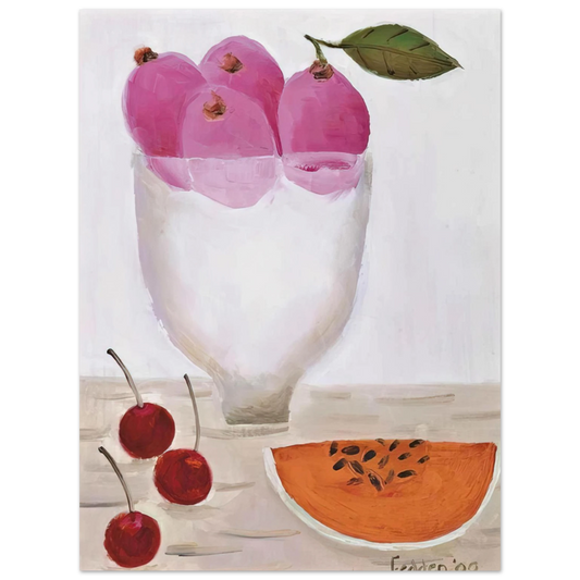 Mary Fedden - Three Cherries - 2000  75x100 cm / 30x40inches Fine Art Poster