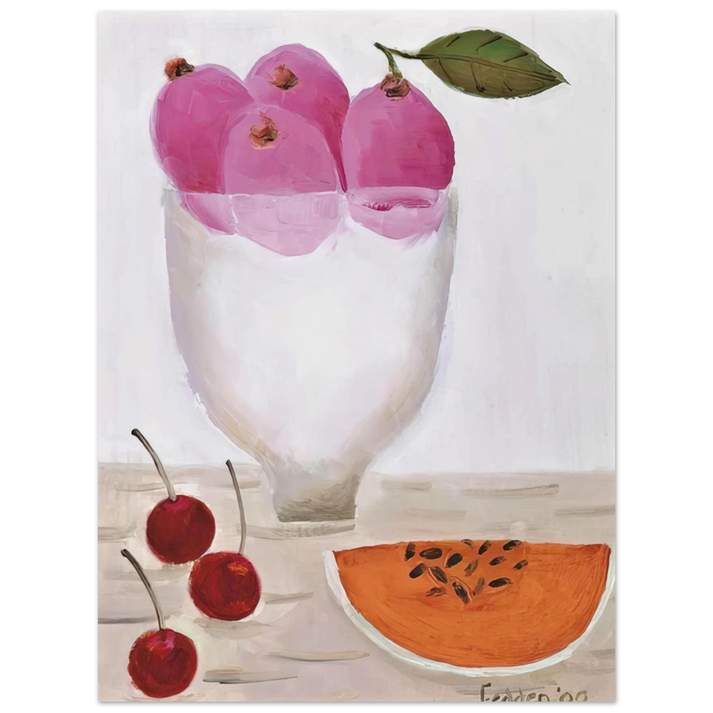 Mary Fedden - Three Cherries - 2000  75x100 cm / 30x40inches Fine Art Poster