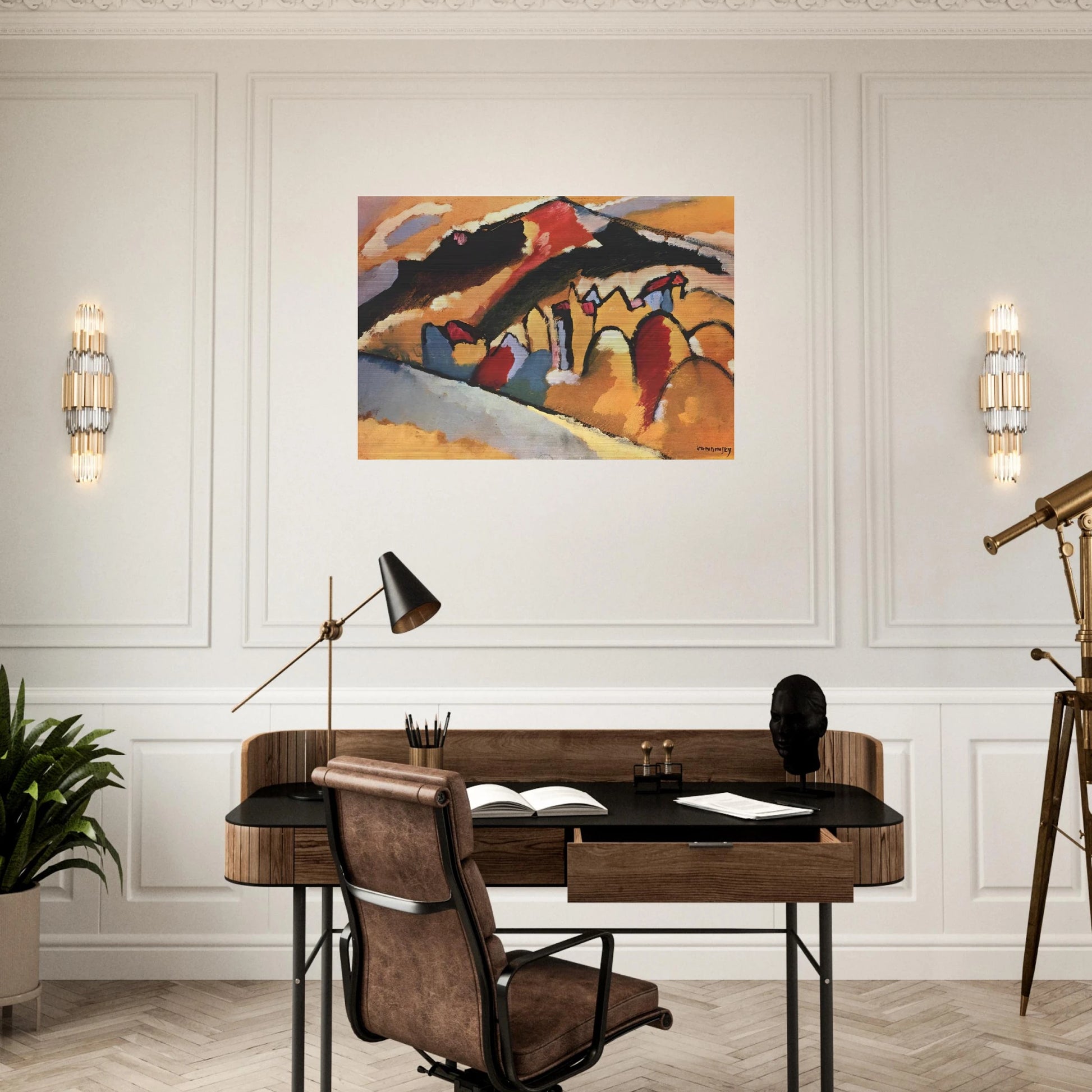 STUDY FOR AUTUMN 1909 - Wassily Kandinsky Brushed Aluminum Print - 70x100 cm / 28x40 inches | Wassily Kandinsky Aluminum Print | Wassily Kandinsky Prints