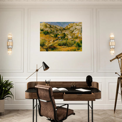 Rocky Craggs at l'Estaque - Pierre-Auguste Renoir Brushed Aluminum Print - 70x100 cm / 28x40 inches | Pierre-Auguste Renoir Aluminum Print | Pierre-Auguste Renoir Prints