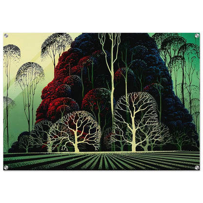 Eucalyptus Forest - Eyvind Earle Acrylic Print - 70x100 cm / 28x40″ inches | Eyvind Earle Wall Art | Eyvind Earle Prints