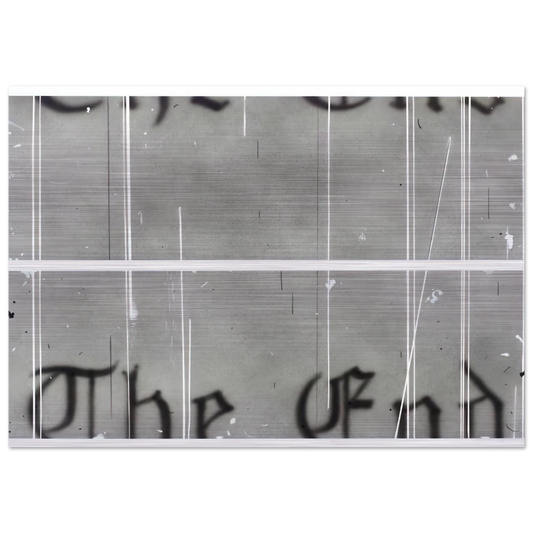 THE END 1 1993 - Edward Ruscha Brushed Aluminum Print - 70x100 cm / 28x40 inches | Edward Ruscha Aluminum Print | Edward Ruscha Prints