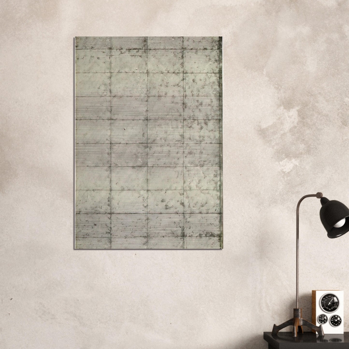 Untitled Black and Cream Grid - 1964 - Brice Marden Brushed Aluminum Print - 70x100 cm / 28x40 inches | Brice Marden Aluminum Print | Brice Marden Prints