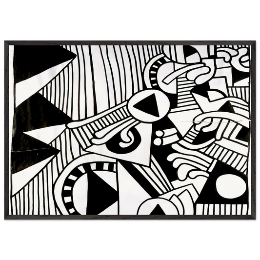UNTITLED 1978 1 N2 - Keith Haring 70x100 cm / 28x40 inches Framed Art Print – Black Wooden Frame