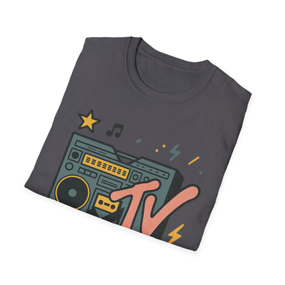 Retro MTV Vintage Luipaardprint Muziek Televisie Grafisch T-shirt 80s 90s Throwback Unisex Band Shirt Dierenprint Rockstijl T-Shirt