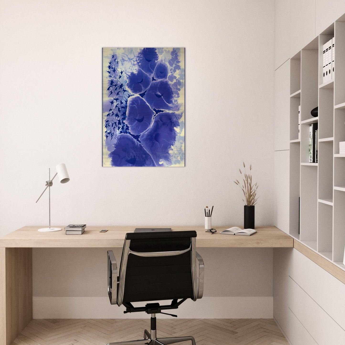 Mauve Floral - Eyvind Earle Brushed Aluminum Print - 70x100 cm / 28x40 inches | Eyvind Earle Aluminum Print | Eyvind Earle Prints