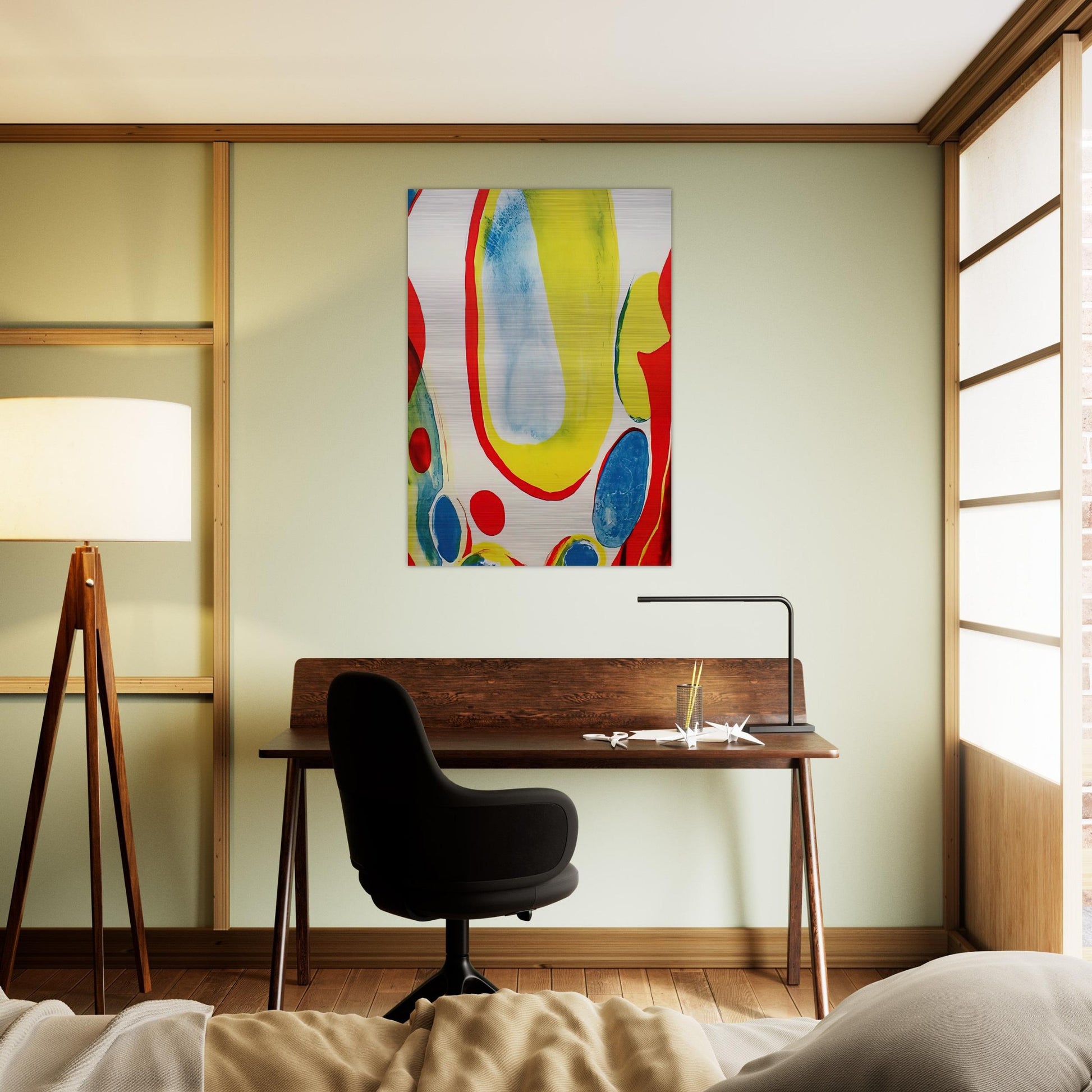 Red, Yellow and Blue - Alice Baber Brushed Aluminum Print - 70x100 cm / 28x40 inches | Alice Baber Aluminum Print | Alice Baber Prints