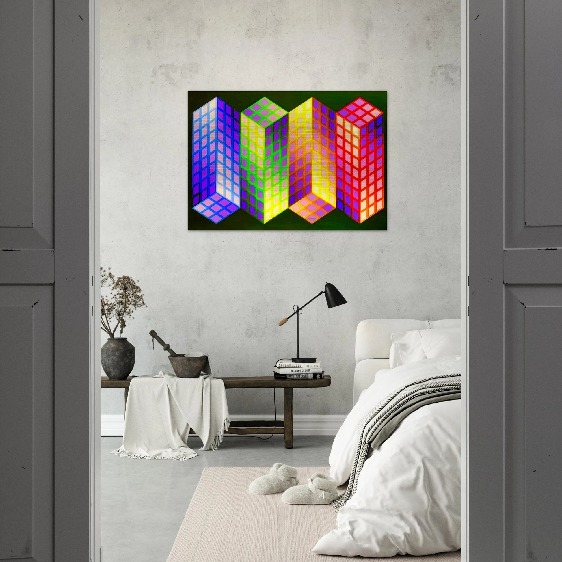 Torony-Nagy - 1969 - Victor Vasarely Brushed Aluminum Print - 70x100 cm / 28x40 inches | Victor Vasarely Aluminum Print | Victor Vasarely Prints