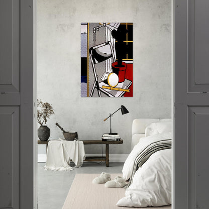 INTERIOR WITH CACTUS 1978 - Roy Lichtenstein Brushed Aluminum Print - 70x100 cm / 28x40 inches | Roy Lichtenstein Aluminum Print | Roy Lichtenstein Prints