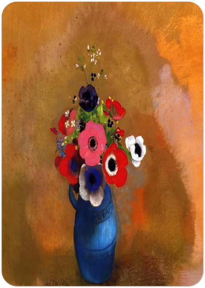 BOUQUET OF ANEMONES By Odilon Redon Pack of 10 Post Cards | Odilon Redon Post Cards | A6 (10.5 x 14.8 cm) - 4.1 x 5.8 inches