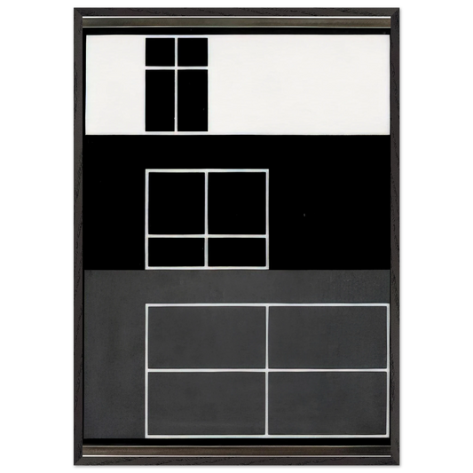 INTERIOR B 1929 - Josef Albers 70x100 cm / 28x40 inches Framed Art Print – Black Wooden Frame