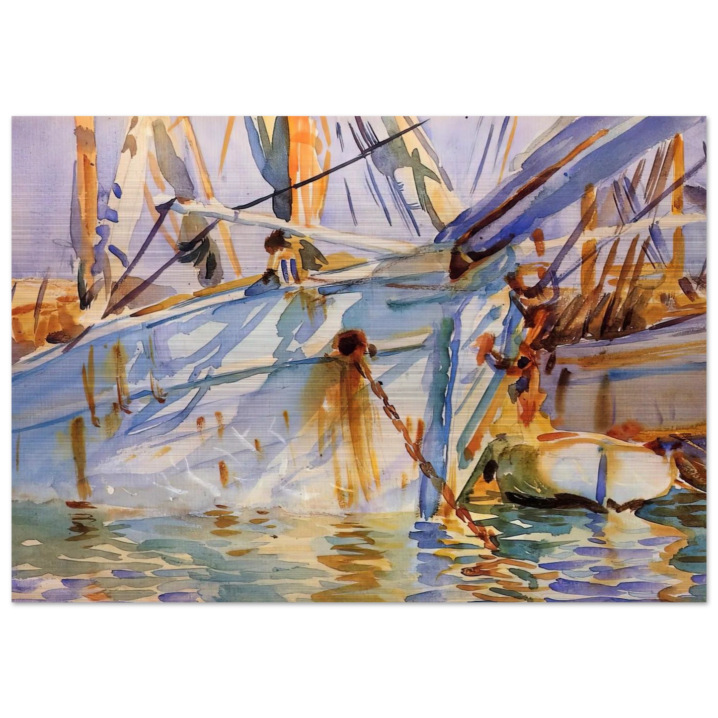 In a Levantine Port - John Singer Sargent Brushed Aluminum Print - 70x100 cm / 28x40 inches | John Singer Sargent Aluminum Print | John Singer Sargent Prints