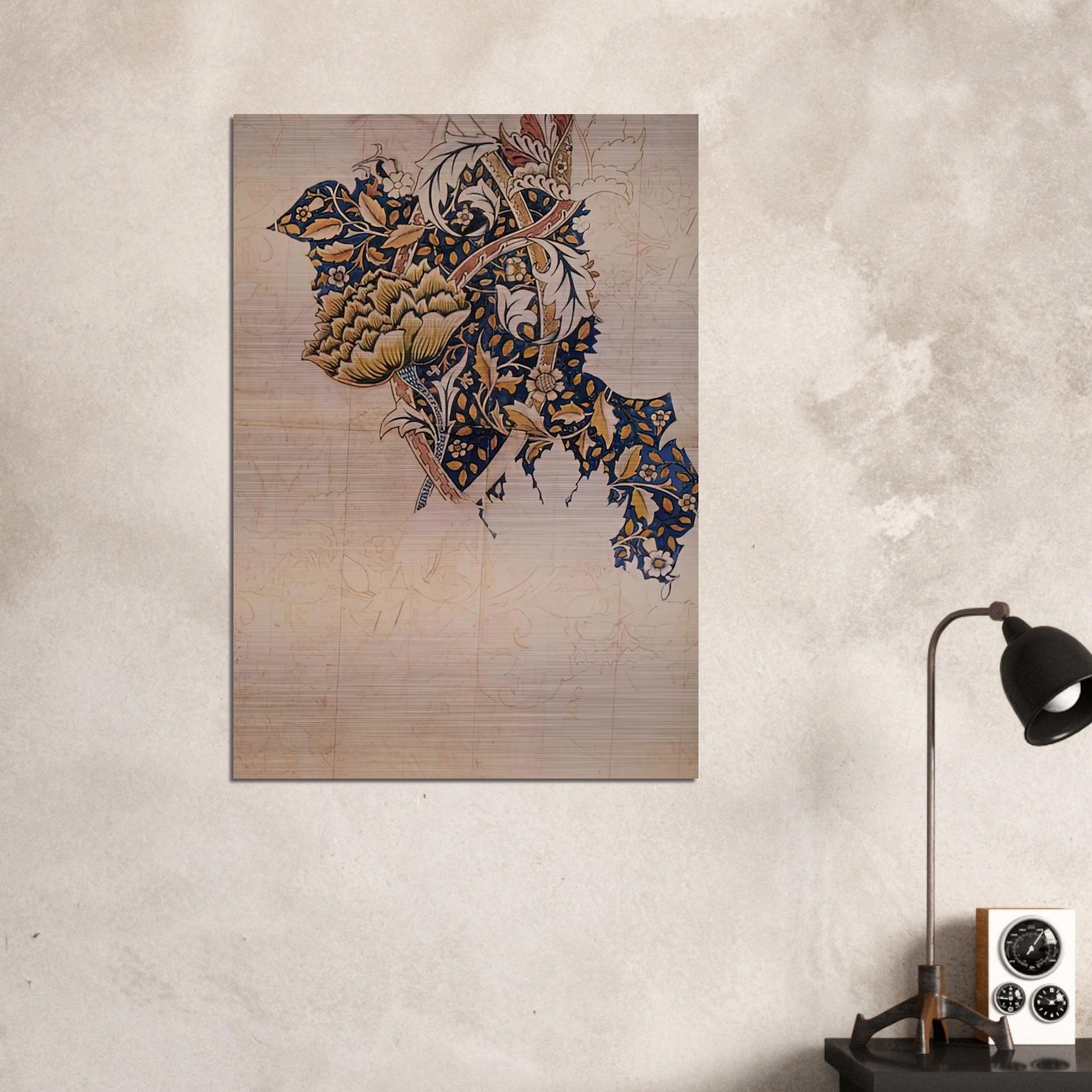 DESIGN FOR WINDRUSH PRINTED TEXTILE 1883 - William Morris Brushed Aluminum Print - 70x100 cm / 28x40 inches | William Morris Aluminum Print | William Morris Prints