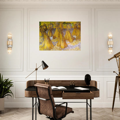 Sheaves of Wheat - Vincent van Gogh Brushed Aluminum Print - 70x100 cm / 28x40 inches | Vincent van Gogh Aluminum Print | Vincent van Gogh Prints