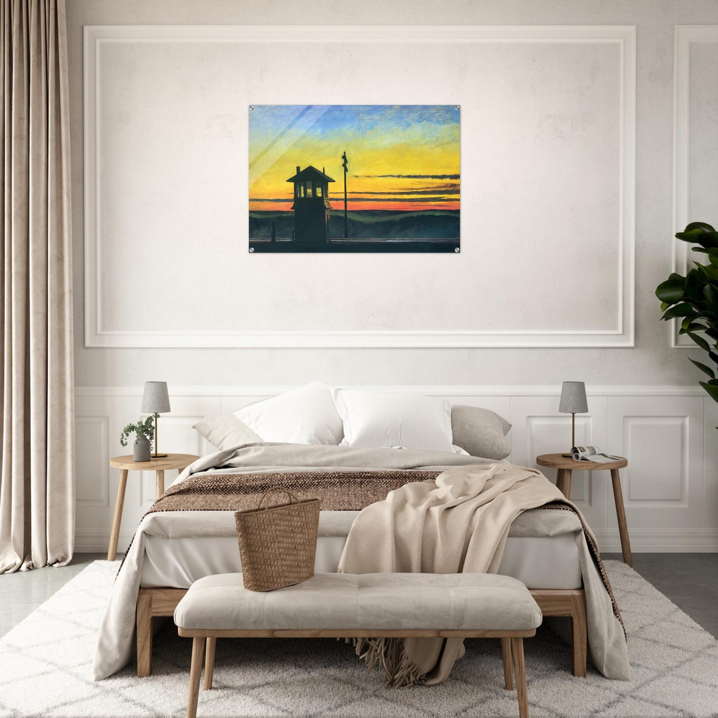 Railroad Sunset - Edward Hopper Acrylic Print - 70x100 cm / 28x40″ inches | Edward Hopper Wall Art | Edward Hopper Prints
