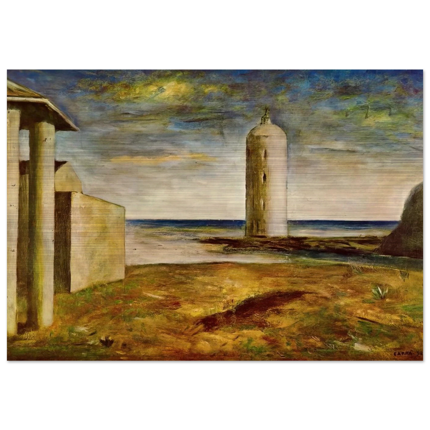 EL FARO 1928 - Carlo Carra Brushed Aluminum Print - 70x100 cm / 28x40 inches | Carlo Carra Aluminum Print | Carlo Carra Prints