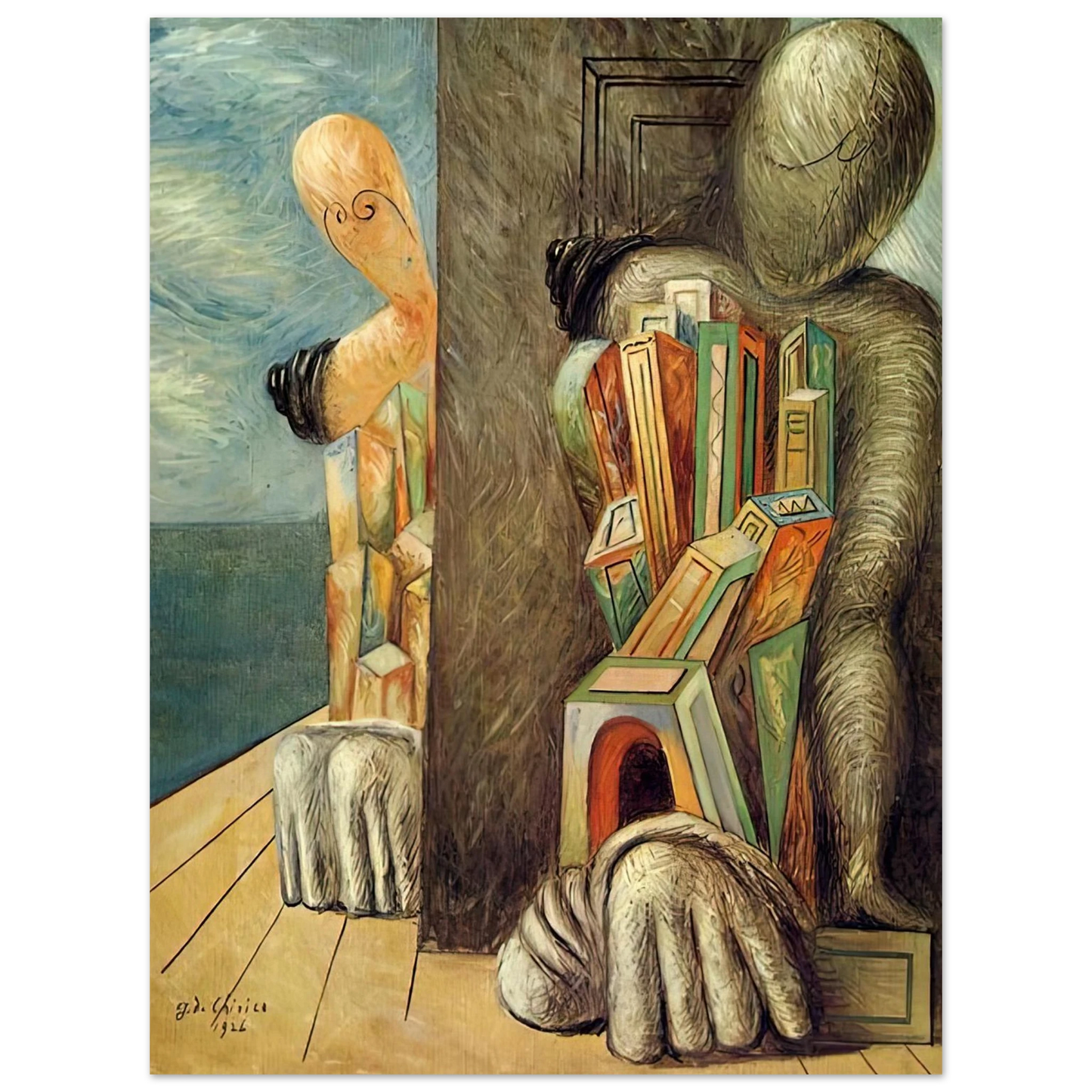 Giorgio de Chirico - ARCHAEOLOGISTS 1926  75x100 cm / 30x40inches Fine Art Poster