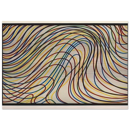 Wavy Lines with Black Border - Sol LeWitt Brushed Aluminum Print - 70x100 cm / 28x40 inches | Sol LeWitt Aluminum Print | Sol LeWitt Prints