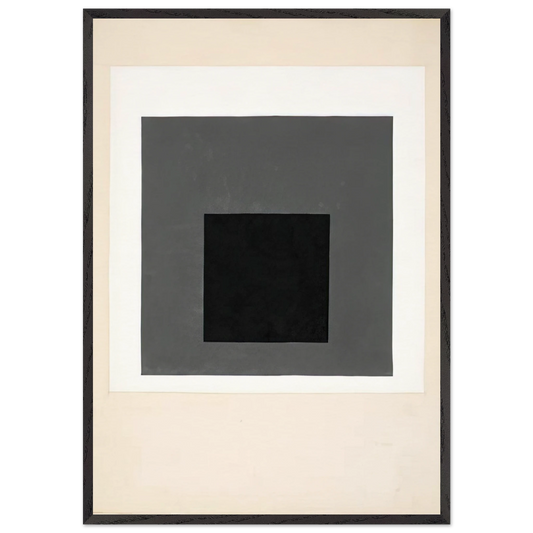 STUDY FOR A HOMAGE TO THE SQUARE 1949 - Josef Albers 70x100 cm / 28x40 inches Framed Art Print – Black Wooden Frame