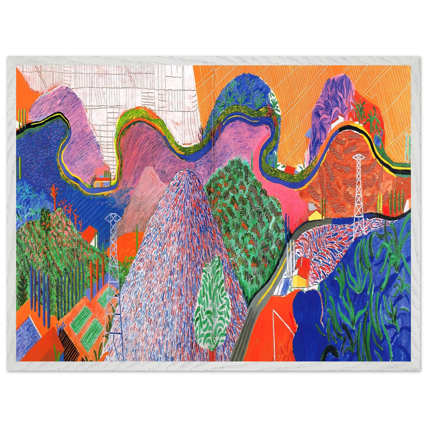 David Hockney - David Hockney Wall art - 27x35 cm / 11x14 inches - Premium Wooden Framed Poster With Fine Art Paper-canvas - Black frame