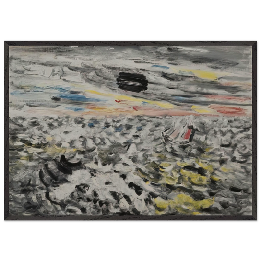 Movement in Greys and Yellows - 1946 - John Marin 70x100 cm / 28x40 inches Framed Art Print – Black Wooden Frame
