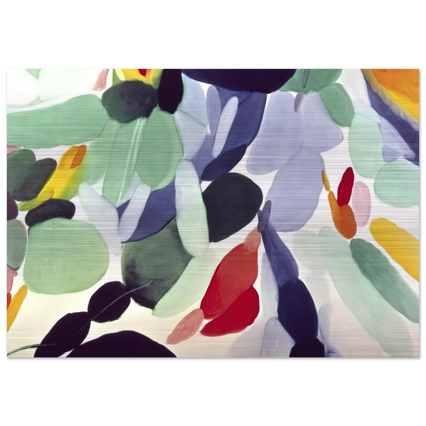 Seven Green Leagues - Alice Baber Brushed Aluminum Print - 70x100 cm / 28x40 inches | Alice Baber Aluminum Print | Alice Baber Prints