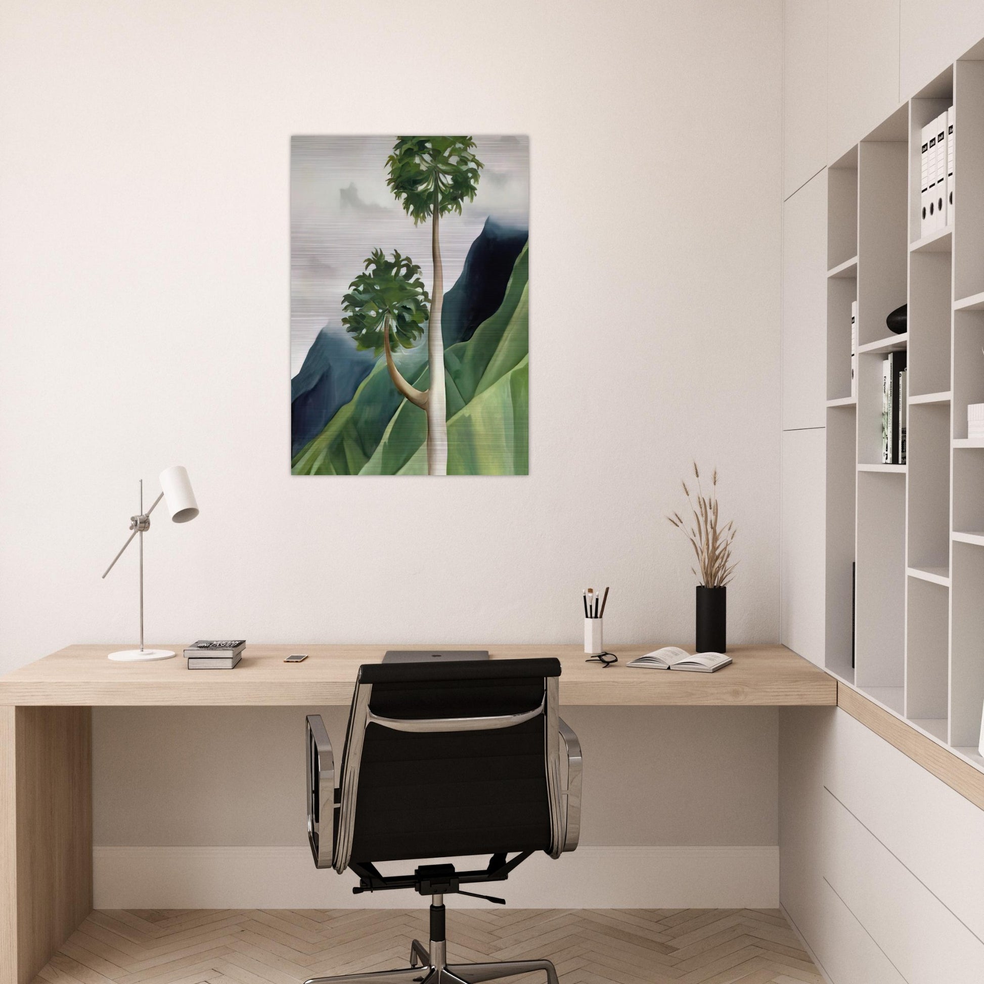 Papaya Tree-Iao Valley - Georgia O'Keeffe Brushed Aluminum Print - 70x100 cm / 28x40 inches | Georgia O'Keeffe Aluminum Print | Georgia O'Keeffe Prints