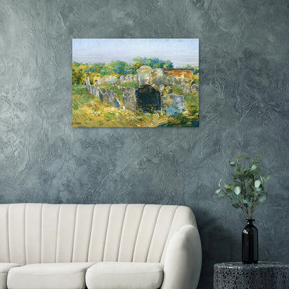 Colonial Graveyard at Lexington - Childe Hassam Brushed Aluminum Print - 70x100 cm / 28x40 inches | Childe Hassam Aluminum Print | Childe Hassam Prints