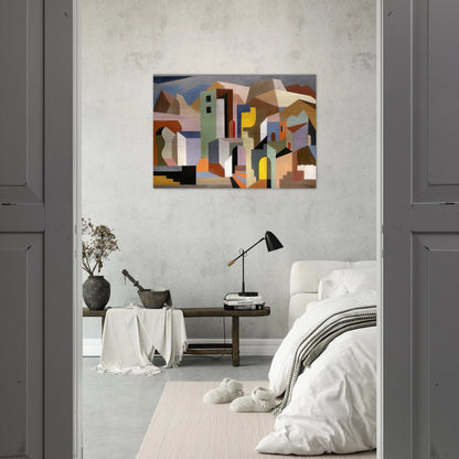ARCHITECTURAL FORM OF FUTURE IDEAL LANDSCAPE 1921 - Enrico Prampolini Brushed Aluminum Print - 70x100 cm / 28x40 inches | Enrico Prampolini Aluminum Print | Enrico Prampolini Prints
