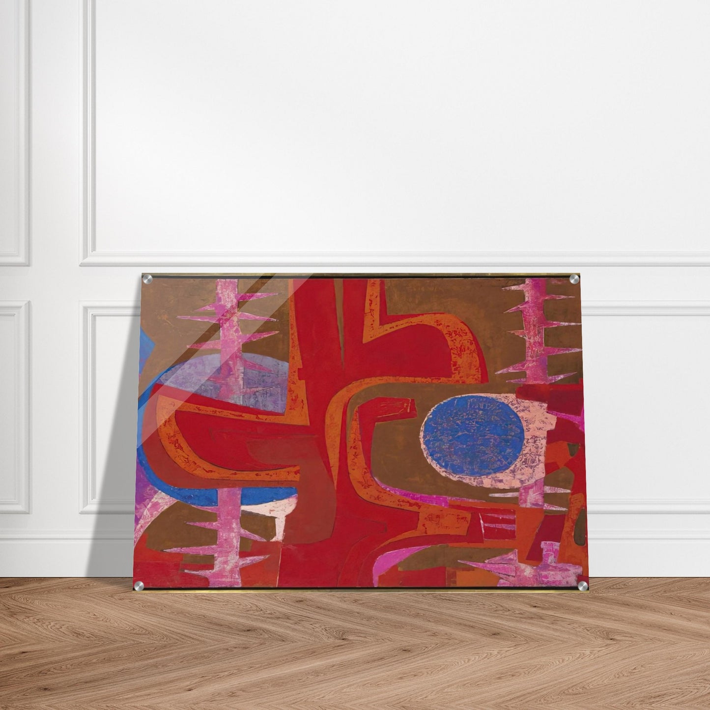 Sobre la tumba de Justino - Pedro Coronel Acrylic Print - 70x100 cm / 28x40″ inches | Pedro Coronel Wall Art | Pedro Coronel Prints
