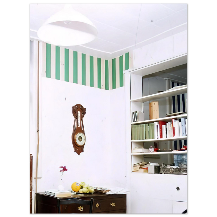 Daniel Buren - Papiers collÃƒÂ©s blanc et vert - 1969  75x100 cm / 30x40inches Fine Art Poster